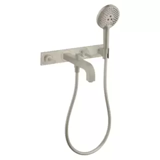 Axor Citterio Смеситель для ванны, встраиваемый, с ручным душем, ручка: рычаг, панель, цвет: шлифованный никель