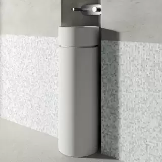 Kerasan Oke Раковина круглая 30см, на пьедестале, без отв., цвет: белый матовый