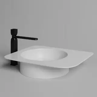 Salini Ninfea  Раковина накладная 54.5х44.7х12cм, без отв., без перелива, S-Stone, цвет: белый матовый