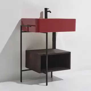 Simas Ratio Раковина чаша подвесная 75x46xh18 см, с 1 отв. для смесителя, без перелива, цвет: rubino