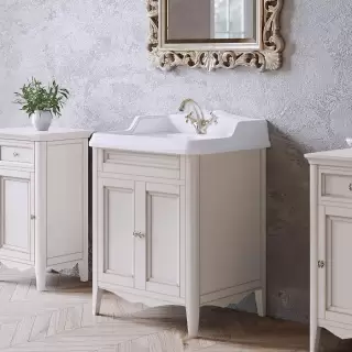 TW Veronica, База с раковиной Simas AR824bi*1 68x54см с 1отв. под смеситель , 2 расп. дверки, доводч. Blum, ручки: Riflesso бронза, напольная, цвет: Vintage