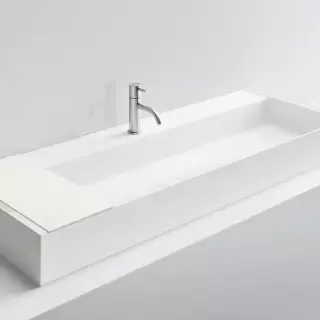 NOORTH milldue edition Раковина 126.5х47.2х12 см, 1 отв., накладная, цвет: белый