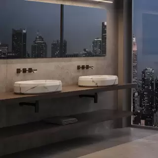 Dea Design Marble Salerno Раковина 65х47х13см., накладная, без отв., мрамор, цвет: Statuario White