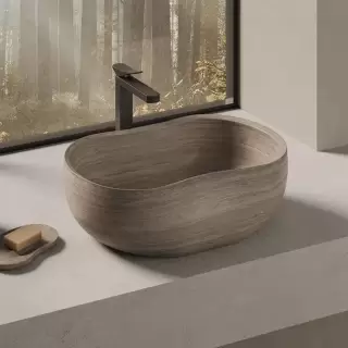 Dea Design Marble Forli Раковина 56х38х18см., накладная, без отв., мрамор, цвет: Stone Silk