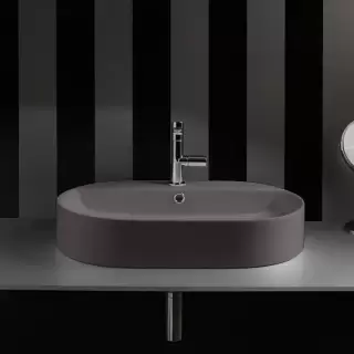 Kerasan Ciotola Раковина-чаша 65х40х12 см, 1 отв., с переливом, цвет: Ferro matt