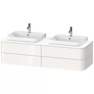 Duravit Happy D.2 Plus Тумба подвесная 160x55х40.8см, с 2 раковинами и 4 ящиками, цвет: белый глянцевый