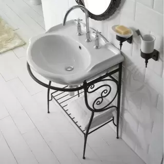 Globo Paestum Консоль напольная 71х58см, с раковиной на 1 отв., цвет: met.antico, раковина белая