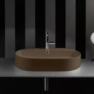 Kerasan Ciotola Раковина-чаша 65х40х12 см, 1 отв., с переливом, цвет: Bruno matt