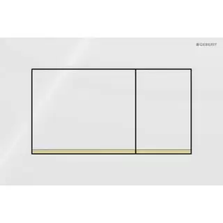Geberit Sigma20 Клавиша для двойного смыва, квадратная, цвет: белый/позолота