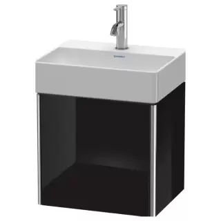 Duravit XSquare Тумба подвесная 43.4х34х39.7см, с раковиной, 1 дверца левая,  цвет: черный глянцевый