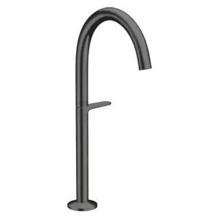Axor One Смеситель для раковины Sel 260, на 1 отв., высокий, с донным клапаном Push-Open, цвет: шлифованный черный хром