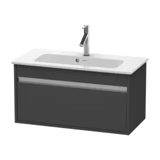 Duravit Ketho Тумба подвесная, 80x38.5х41, с раковиной, 1 выдв. ящик, цвет: графит матовый