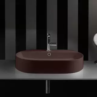 Kerasan Ciotola Раковина-чаша 65х40х12 см, 1 отв., с переливом, цвет: Borgogna matt