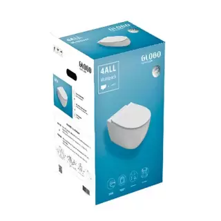 Globo 4all Комплект унитаз подвесной 36х54см., с сиденьем, цвет: белый