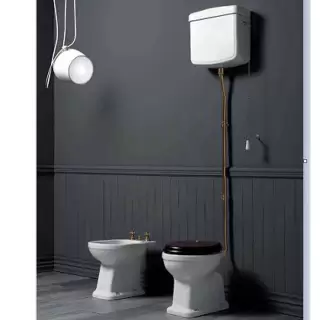 SIMAS Londra Унитаз 60х36.5см, c горизонтальным сливом, с высоким бачком, механизмом и трубой цвет бронза