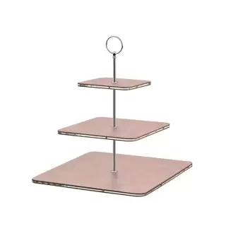 ADJ Сервировочная стойка 30x30xH35см., ручка круглая, цвет: пепельная роза/фурнитура хром