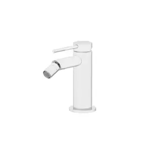 Gattoni Circle Two Смеситель для биде на 1 отверстие, с донным клапаном, цвет: белый матовый