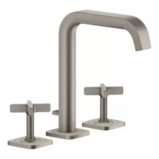 Axor Citterio E Смеситель для раковины, на 3 отв., с донным клапаном, цвет: сталь