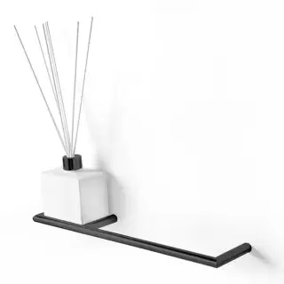 3SC Guy Полотенцедержатель и ароматический диффузор, 40см., слева, подвесной, композит Solid Surface, цвет: белый матовый/черный матовый