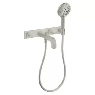 Axor Citterio Смеситель для ванны, встраиваемый, с ручным душем, ручка: рычаг, панель, цвет: сталь