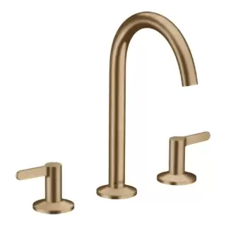 Axor One Смеситель для раковины 170, на 3 отв., с донным клапаном Push-Open, цвет: шлифованная бронза