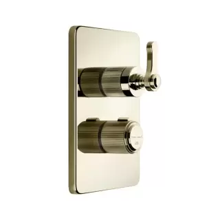 Gessi Venti20 Смеситель встраиваемый, термостатический, с переключателем на 3 положения, внешняя часть, цвет: Brass PVD