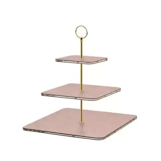ADJ Сервировочная стойка 30x30xH35см., ручка круглая, цвет: пепельная роза/фурнитура золото