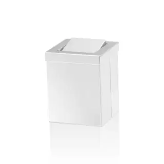 Decor Walther DW 1130 Корзина для бумаги 12x12x15см, с крышкой, напольная, цвет: белый матовый