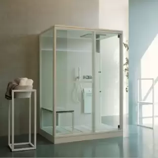 Effegibi H Medium Хаммам с душем 152x102x220см, угловая DX, цвет: Soft Sand