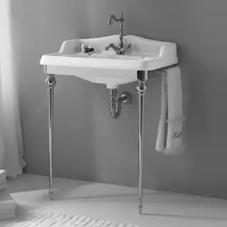 3SC Consolle Консоль Boheme 98х56хh104см, с раковиной LA02, сифоном и полотенцедердателями, напольная, цвет: хром