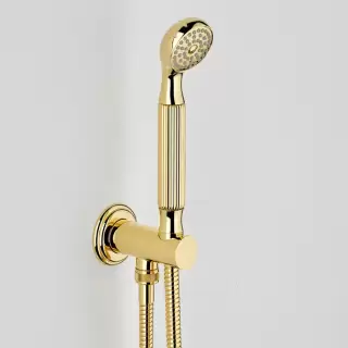 THG Amboise Malachite Душевой комплект с ручным душем, держатель с подводом воды и шланг, цвет: полированное золото