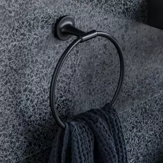 Duravit Starck T Полотенцедержатель - кольцо 22.8см, подвесной, цвет: черный матовый