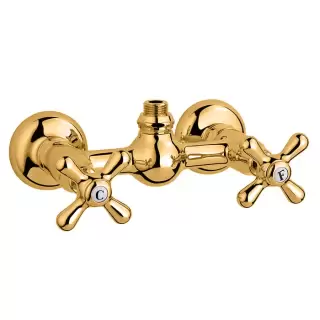 Nicolazzi Nuova Brenta Смеситель для душа с 2мя ручками, вывод сверху 1/2", без душевой лейки, цвет: Gold Brass