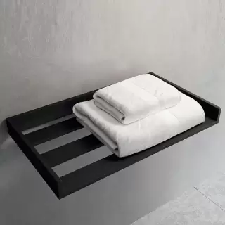 Novellini Kuadra Полка для полотенец 61.2х35cм.из алюминия, цвет: черный матовый