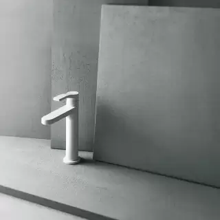 Fantini AL/23 Смеситель для раковины, 1 отв., излив: 120 мм, цвет: белый матовый