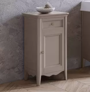 TW Veronica, Тумба 50.2/45x40/37.4 x h86.7см, 1 распашная дверка 1 выдвижной ящик, доводчики Blum (петли справа-DX), напольная, цвет: Tortora, ручки: Riflesso