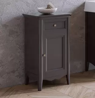 TW Veronica, Тумба 50.2/45x40/37.4xh86.7см, 1 распашная дверка 1 выдвижной ящик, доводчики Blum (петли справа-DX), напольная, цвет: Gridgio, ручки: Riflesso