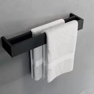 Novellini Kuadra Полотенцедержатель двойной 30см.из алюминия, цвет: черный матовый