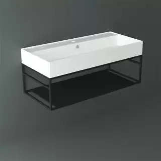 Simas Agile Структура металлическая 101x46xh28см, подвесная, для раковины с 1 отв., AG101, с 1 полкой, цвет: черный матовый