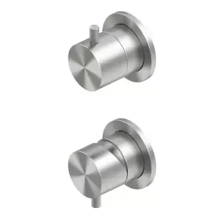 QuadroDesign Source Смеситель для душа, встраиваемый, с переключателем на 2 потребителя, цвет: brushed stainless steel