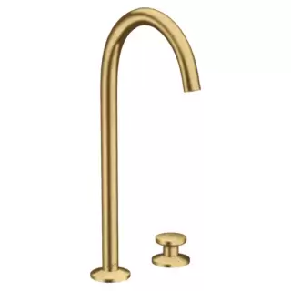 Axor One Смеситель для раковины Sel 260, на 2 отв., высокий, с донным клапаном Push-Open, цвет: шлифованное золото