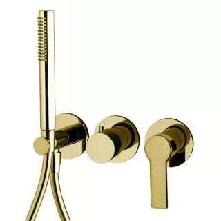 Fima Carlo Frattini Mast Смеситель для душа, встраиваемый, на 2 источника с ручным душем, цвет: золото