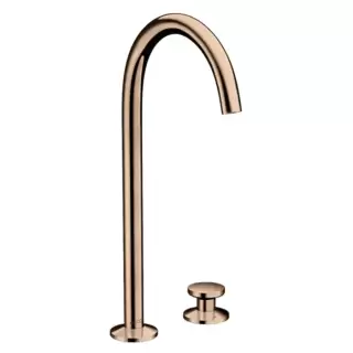 Axor One Смеситель для раковины Sel 260, на 2 отв., высокий, с донным клапаном Push-Open, цвет: полированное красное золото