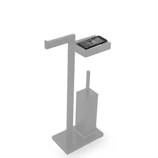 3SC SK Стойка напольная, с держателем тб, полочкой и ёршиком, цвет: белый матовый