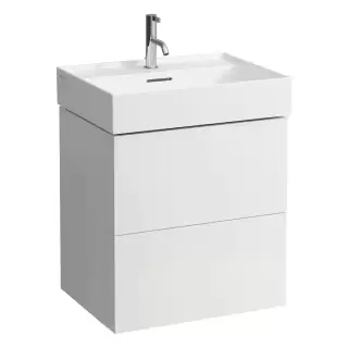 Laufen Kartell Тумба с раковиной 58x45x60см, с 2 ящиками, вкл. органайзер для умывальника подвесная, цвет: белый матовый