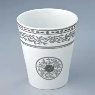 THG Marquise platinum decor Стакан керамический, настольный, декор платина, цвет: белый