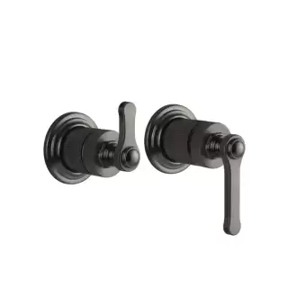 Gessi Venti20 Смеситель для душа, встраиваемый, с переключателем на 2 положения, внешняя часть, цвет: Black Metal Brushed PVD