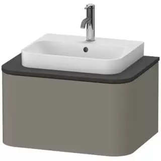 Duravit Happy D.2 Plus Тумба подвесная 65x55х35.4см, с раковиной и 1 ящиком, цвет: stone grey satin matt