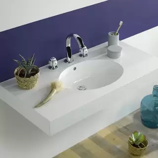 THG Ithaque decor platine Смеситель для раковины, 3 отв., цвет: хром/платина/белый фарфор