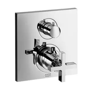 Axor Citterio, Термостат с запорным/ переключающим вентилем, с крестовой рукояткой, СМ, внешняя часть, цвет: хром